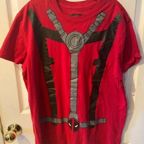 Bioworld Marvel T shirt Mens sz L Deadpool Original Underoos Costume Tee - Picture 3 of 4